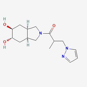 (3aR*,5S*,6S*,7aS*)-2-[2-methyl-3-(1H-pyrazol-1-yl)propanoyl]octahydro-1H-isoindole-5,6-diol