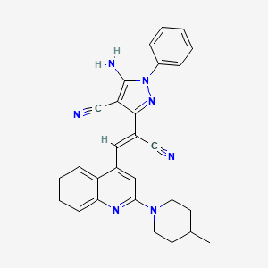 5-amino-3-{(Z)-1-cyano-2-[2-(4-methylpiperidin-1-yl)quinolin-4-yl]ethenyl}-1-phenyl-1H-pyrazole-4-carbonitrile