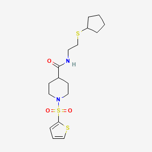 N-[2-(cyclopentylthio)ethyl]-1-(2-thienylsulfonyl)-4-piperidinecarboxamide