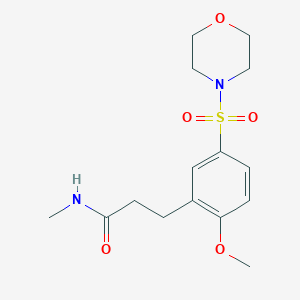 molecular formula C15H22N2O5S B5278629 3-[2-methoxy-5-(4-morpholinylsulfonyl)phenyl]-N-methylpropanamide 