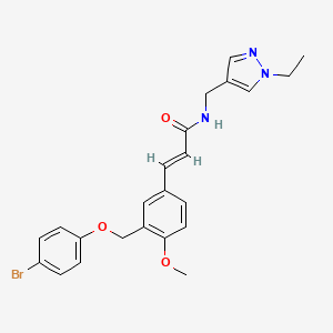 (E)-3-{3-[(4-BROMOPHENOXY)METHYL]-4-METHOXYPHENYL}-N-[(1-ETHYL-1H-PYRAZOL-4-YL)METHYL]-2-PROPENAMIDE