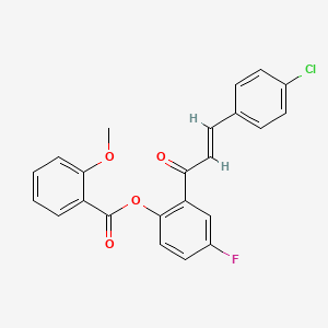 molecular formula C23H16ClFO4 B5278670 2-[(2E)-3-(4-chlorophenyl)prop-2-enoyl]-4-fluorophenyl 2-methoxybenzoate 