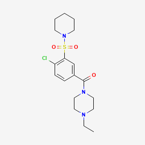 molecular formula C18H26ClN3O3S B5278685 (4-Chloro-3-piperidin-1-ylsulfonylphenyl)-(4-ethylpiperazin-1-yl)methanone 