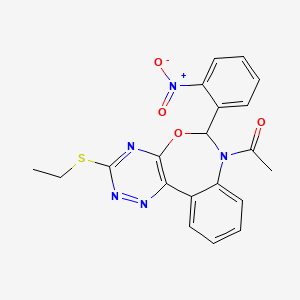 7-acetyl-3-(ethylthio)-6-(2-nitrophenyl)-6,7-dihydro[1,2,4]triazino[5,6-d][3,1]benzoxazepine