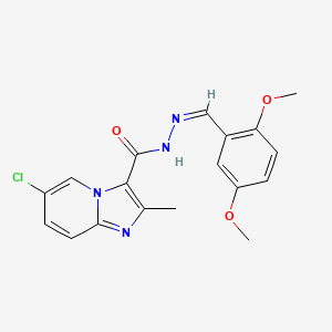 6-chloro-N-[(Z)-(2,5-dimethoxyphenyl)methylideneamino]-2-methylimidazo[1,2-a]pyridine-3-carboxamide