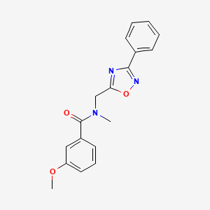 molecular formula C18H17N3O3 B5278749 3-methoxy-N-methyl-N-[(3-phenyl-1,2,4-oxadiazol-5-yl)methyl]benzamide 