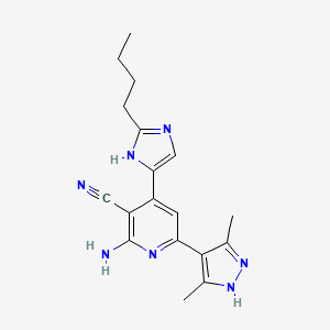 2-amino-4-(2-butyl-1H-imidazol-4-yl)-6-(3,5-dimethyl-1H-pyrazol-4-yl)nicotinonitrile