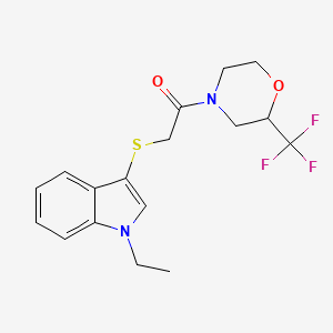 1-ethyl-3-({2-oxo-2-[2-(trifluoromethyl)morpholin-4-yl]ethyl}thio)-1H-indole