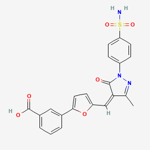 3-[5-({1-[4-(aminosulfonyl)phenyl]-3-methyl-5-oxo-1,5-dihydro-4H-pyrazol-4-ylidene}methyl)-2-furyl]benzoic acid