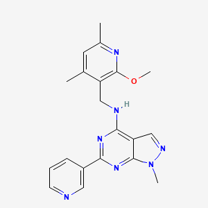 N-[(2-methoxy-4,6-dimethyl-3-pyridinyl)methyl]-1-methyl-6-(3-pyridinyl)-1H-pyrazolo[3,4-d]pyrimidin-4-amine