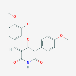 (3E)-3-[(3,4-dimethoxyphenyl)methylidene]-5-(4-methoxyphenyl)piperidine-2,4,6-trione