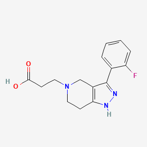 3-[3-(2-Fluorophenyl)-1,4,6,7-tetrahydropyrazolo[4,3-c]pyridin-5-yl]propanoic acid