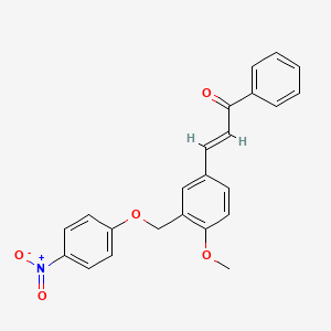 molecular formula C23H19NO5 B5278938 3-{4-methoxy-3-[(4-nitrophenoxy)methyl]phenyl}-1-phenyl-2-propen-1-one 