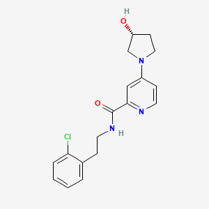 N-[2-(2-chlorophenyl)ethyl]-4-[(3R)-3-hydroxy-1-pyrrolidinyl]-2-pyridinecarboxamide