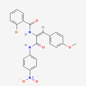 2-bromo-N-[(E)-1-(4-methoxyphenyl)-3-(4-nitroanilino)-3-oxoprop-1-en-2-yl]benzamide