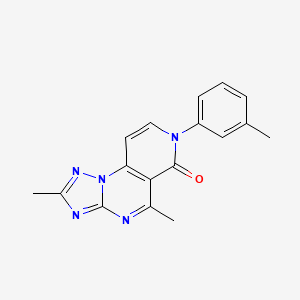 4,8-Dimethyl-11-(3-methylphenyl)-2,3,5,7,11-pentazatricyclo[7.4.0.02,6]trideca-1(9),3,5,7,12-pentaen-10-one