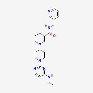 molecular formula C23H33N7O B5279012 1'-[4-(ethylamino)pyrimidin-2-yl]-N-(pyridin-3-ylmethyl)-1,4'-bipiperidine-3-carboxamide 