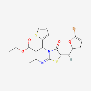 ethyl 2-[(5-bromo-2-furyl)methylene]-7-methyl-3-oxo-5-(2-thienyl)-2,3-dihydro-5H-[1,3]thiazolo[3,2-a]pyrimidine-6-carboxylate