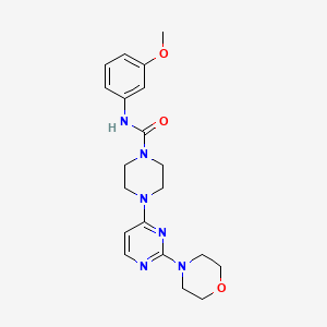 molecular formula C20H26N6O3 B5279025 N-(3-methoxyphenyl)-4-[2-(4-morpholinyl)-4-pyrimidinyl]-1-piperazinecarboxamide 