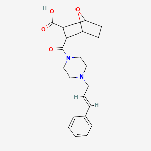 molecular formula C21H26N2O4 B5279027 3-({4-[(E)-3-PHENYL-2-PROPENYL]PIPERAZINO}CARBONYL)-7-OXABICYCLO[2.2.1]HEPTANE-2-CARBOXYLIC ACID 