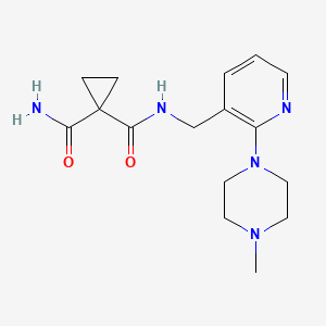 molecular formula C16H23N5O2 B5279032 N~1~-{[2-(4-methylpiperazin-1-yl)pyridin-3-yl]methyl}cyclopropane-1,1-dicarboxamide 