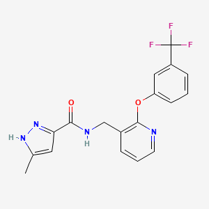 molecular formula C18H15F3N4O2 B5279049 3-methyl-N-({2-[3-(trifluoromethyl)phenoxy]pyridin-3-yl}methyl)-1H-pyrazole-5-carboxamide 