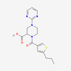 1-(5-Propylthiophene-3-carbonyl)-4-pyrimidin-2-ylpiperazine-2-carboxylic acid