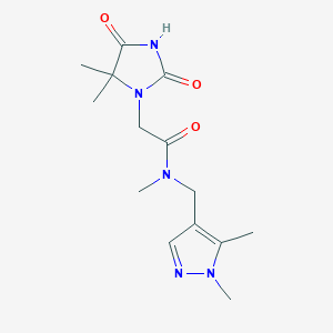 2-(5,5-dimethyl-2,4-dioxoimidazolidin-1-yl)-N-[(1,5-dimethyl-1H-pyrazol-4-yl)methyl]-N-methylacetamide