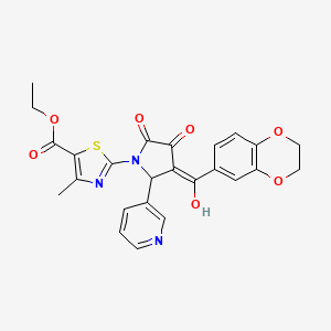 ethyl 2-[3-(2,3-dihydro-1,4-benzodioxin-6-ylcarbonyl)-4-hydroxy-5-oxo-2-(3-pyridinyl)-2,5-dihydro-1H-pyrrol-1-yl]-4-methyl-1,3-thiazole-5-carboxylate