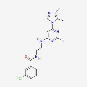 3-chloro-N-(2-{[6-(4,5-dimethyl-1H-imidazol-1-yl)-2-methyl-4-pyrimidinyl]amino}ethyl)benzamide