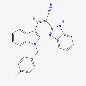 molecular formula C26H20N4 B5279114 (Z)-2-(1H-benzimidazol-2-yl)-3-[1-[(4-methylphenyl)methyl]indol-3-yl]prop-2-enenitrile 