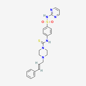 4-(3-phenyl-2-propen-1-yl)-N-{4-[(2-pyrimidinylamino)sulfonyl]phenyl}-1-piperazinecarbothioamide