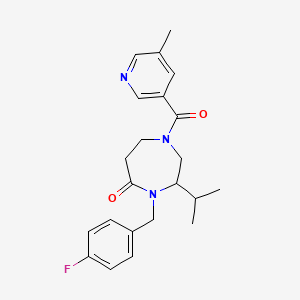 4-(4-fluorobenzyl)-3-isopropyl-1-[(5-methylpyridin-3-yl)carbonyl]-1,4-diazepan-5-one