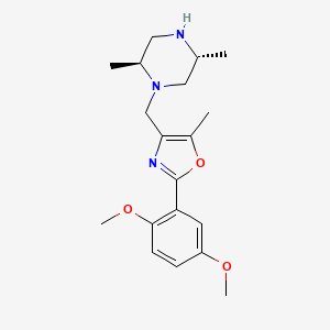 (2S,5R)-1-{[2-(2,5-dimethoxyphenyl)-5-methyl-1,3-oxazol-4-yl]methyl}-2,5-dimethylpiperazine