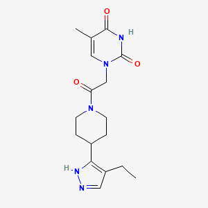 1-{2-[4-(4-ethyl-1H-pyrazol-5-yl)piperidin-1-yl]-2-oxoethyl}-5-methylpyrimidine-2,4(1H,3H)-dione