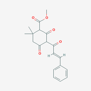 molecular formula C19H20O5 B5279282 methyl 5-cinnamoyl-2,2-dimethyl-4,6-dioxocyclohexanecarboxylate 