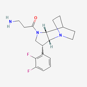 3-amino-1-[(2R,3R,6R)-3-(2,3-difluorophenyl)-1,5-diazatricyclo[5.2.2.02,6]undecan-5-yl]propan-1-one