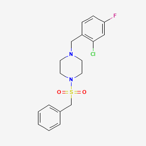 molecular formula C18H20ClFN2O2S B5279310 1-(benzylsulfonyl)-4-(2-chloro-4-fluorobenzyl)piperazine 