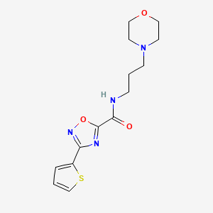 molecular formula C14H18N4O3S B5279319 N-[3-(4-morpholinyl)propyl]-3-(2-thienyl)-1,2,4-oxadiazole-5-carboxamide 