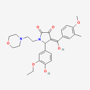 (4E)-5-(3-ethoxy-4-hydroxyphenyl)-4-[hydroxy-(4-methoxy-3-methylphenyl)methylidene]-1-(2-morpholin-4-ylethyl)pyrrolidine-2,3-dione