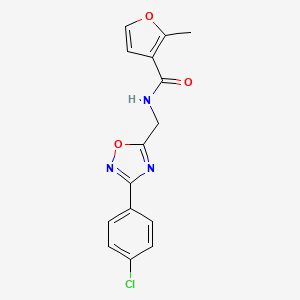 molecular formula C15H12ClN3O3 B5279335 N-[[3-(4-chlorophenyl)-1,2,4-oxadiazol-5-yl]methyl]-2-methylfuran-3-carboxamide 