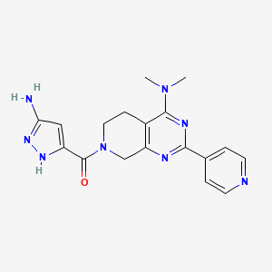 (3-amino-1H-pyrazol-5-yl)-[4-(dimethylamino)-2-pyridin-4-yl-6,8-dihydro-5H-pyrido[3,4-d]pyrimidin-7-yl]methanone