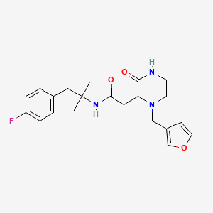 N-[2-(4-fluorophenyl)-1,1-dimethylethyl]-2-[1-(3-furylmethyl)-3-oxo-2-piperazinyl]acetamide