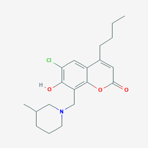 molecular formula C20H26ClNO3 B5279368 4-butyl-6-chloro-7-hydroxy-8-[(3-methylpiperidin-1-yl)methyl]-2H-chromen-2-one 