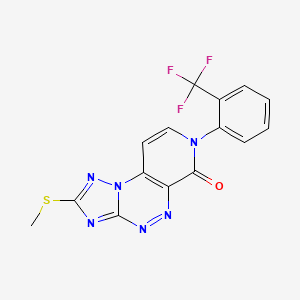 molecular formula C15H9F3N6OS B5279393 2-(methylsulfanyl)-7-[2-(trifluoromethyl)phenyl]pyrido[4,3-e][1,2,4]triazolo[5,1-c][1,2,4]triazin-6(7H)-one 