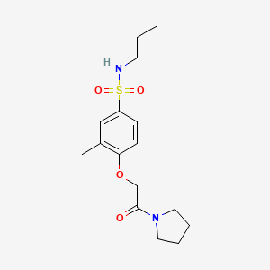 molecular formula C16H24N2O4S B5279420 3-METHYL-4-[2-OXO-2-(PYRROLIDIN-1-YL)ETHOXY]-N-PROPYLBENZENE-1-SULFONAMIDE 