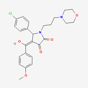 molecular formula C25H27ClN2O5 B5279428 5-(4-chlorophenyl)-3-hydroxy-4-(4-methoxybenzoyl)-1-[3-(morpholin-4-yl)propyl]-2,5-dihydro-1H-pyrrol-2-one 