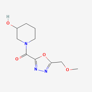 molecular formula C10H15N3O4 B5279450 1-{[5-(methoxymethyl)-1,3,4-oxadiazol-2-yl]carbonyl}piperidin-3-ol 