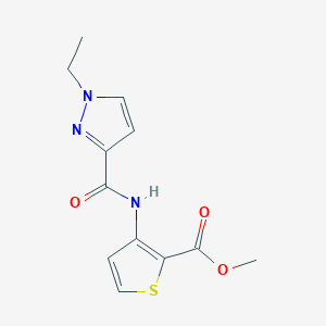 molecular formula C12H13N3O3S B5279455 methyl 3-{[(1-ethyl-1H-pyrazol-3-yl)carbonyl]amino}-2-thiophenecarboxylate 