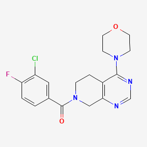 molecular formula C18H18ClFN4O2 B5279478 7-(3-chloro-4-fluorobenzoyl)-4-morpholin-4-yl-5,6,7,8-tetrahydropyrido[3,4-d]pyrimidine 